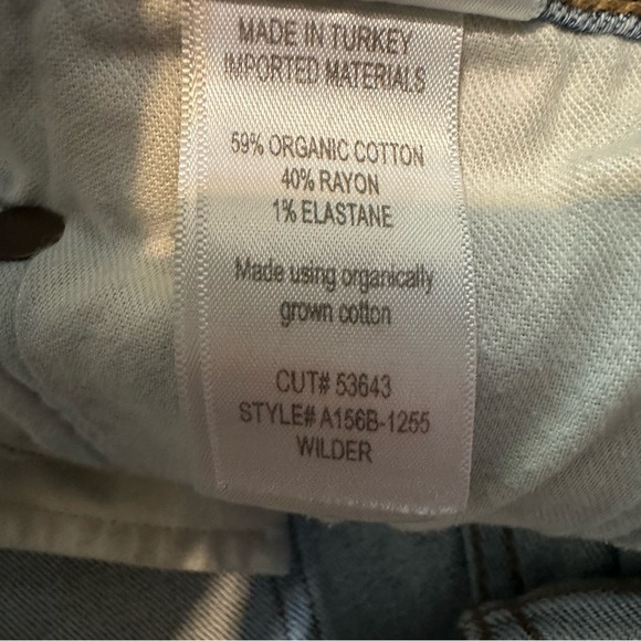 Agolde Blue Distressed Wilder Denim Organic Cotton Blend Straight Jeans Size 29 - Picture 11 of 13